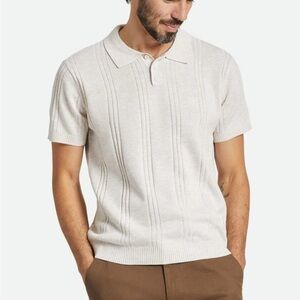 Brixton Men's Light Cream Polo Shirt